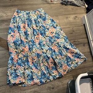 Floral Blue and Pink Women's Skirt